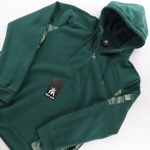Red Ape Mens Sea Moss Camo Quarter Zip Hoodie XL Green Tiger Stripe